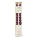 Set of 2 Purple Spiral Taper Candles | 9.5"