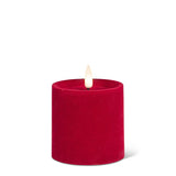 Burgundy Velvet LED Pillar Candle | 3x3