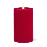 Burgundy Velvet LED Pillar Candle | 3x5