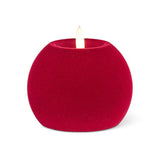 Burgundy Velvet LED Ball Candle