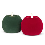 Burgundy Velvet LED Ball Candle