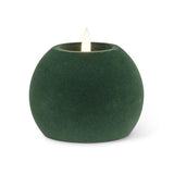 Dark Green Velvet LED Ball Candle