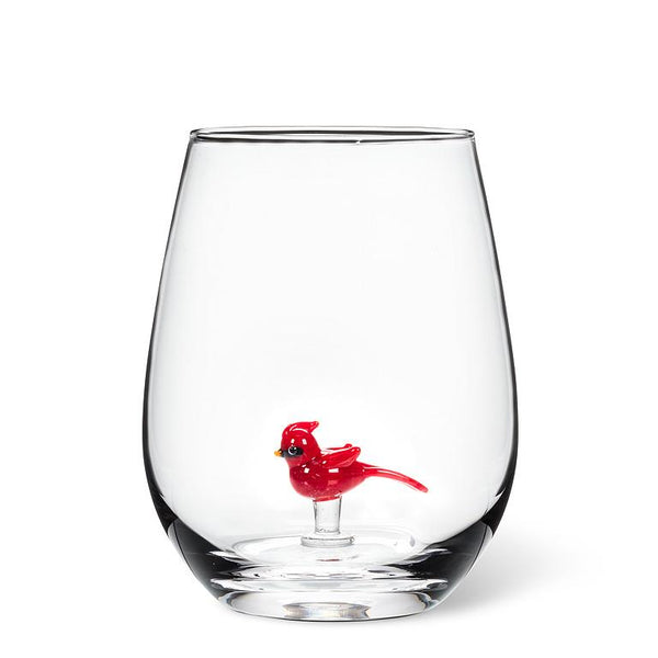 Icon Stemless Goblet | Crested Cardinal