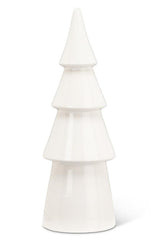 White ceramic Christmas tree on a white background