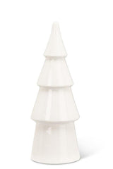 White ceramic Christmas tree on a white background