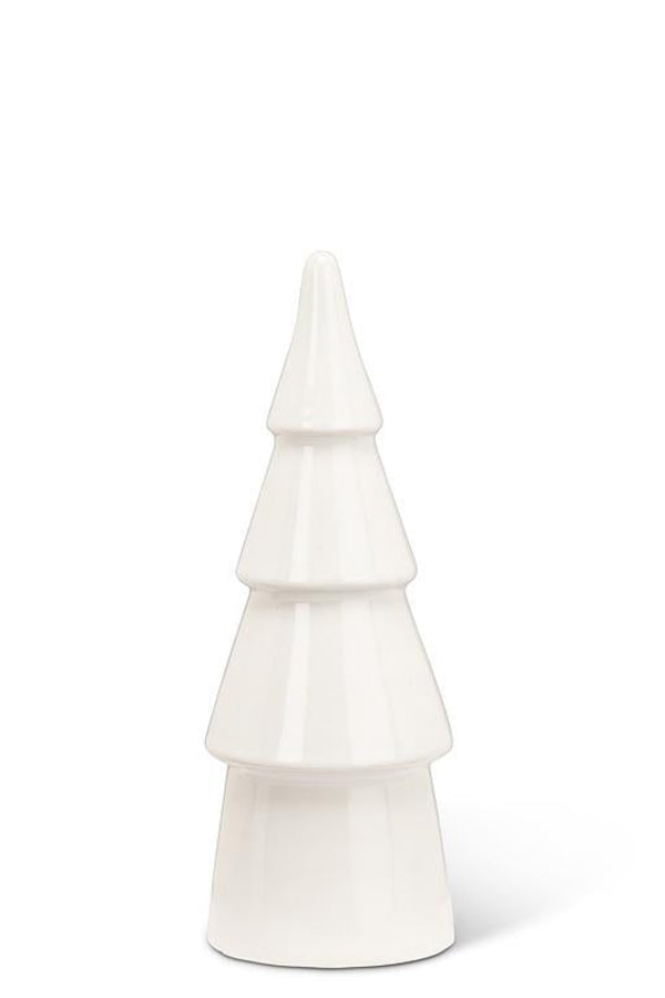 White ceramic Christmas tree on a white background