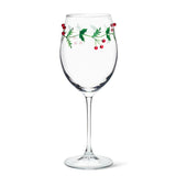 Holly & Berries Wine Glass