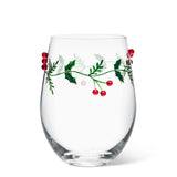 Holly & Berries Stemless Wine Glass
