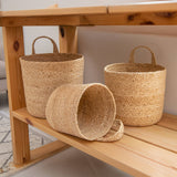 Round Jute Hanging Basket | Natural