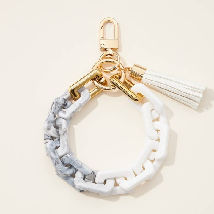 Chain Keychain | Grey/White