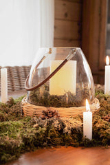 Willow Base Glass Lantern | Large