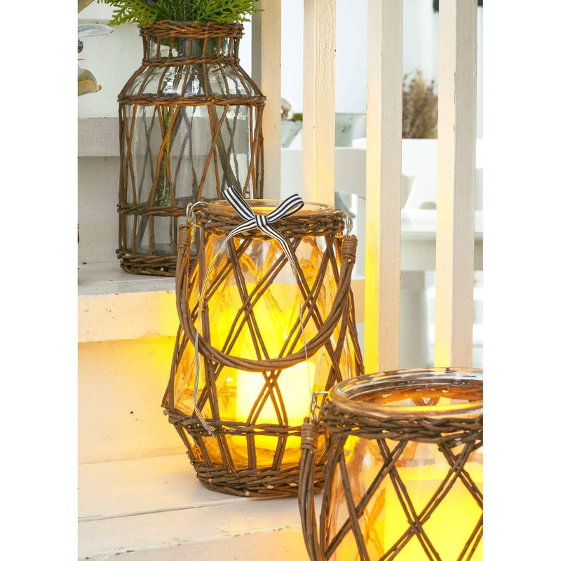 Willow Wrapped Lantern | Small