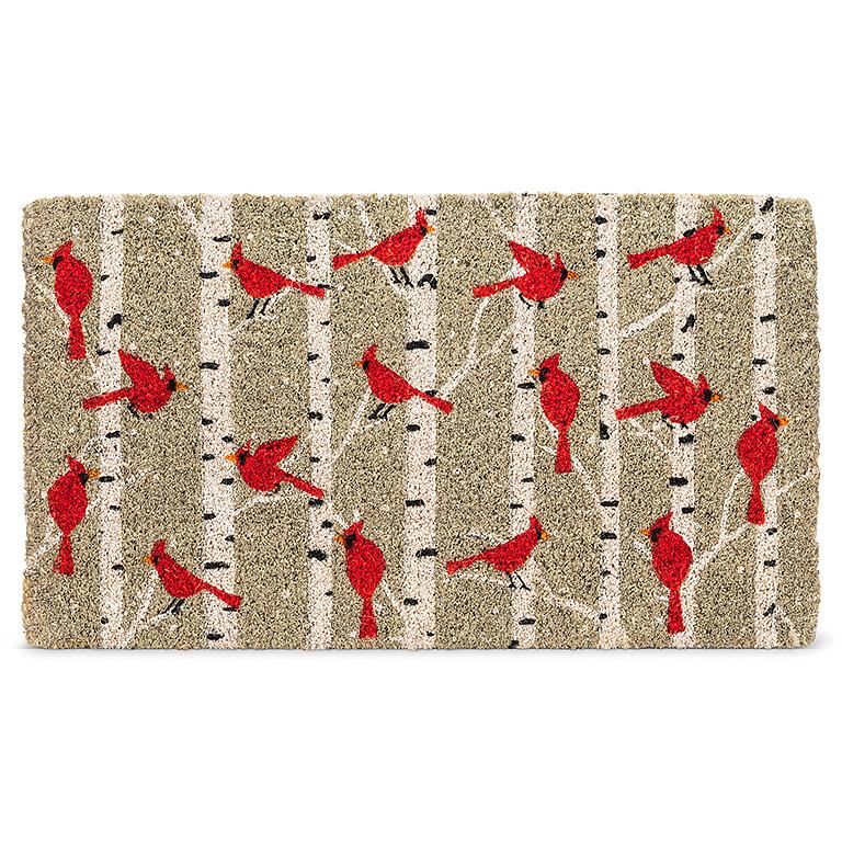 Cardinals & Birches Doormat