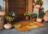 Shaped Doormat | Colourful Pumpkins