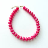 Chunky Resin Beaded Necklace | Hot Pink