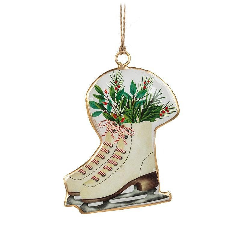 Figure Skate With Holly Ornament - FINAL SALE