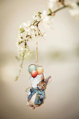 Bunny Holding Balloons Ornament - FINAL SALE