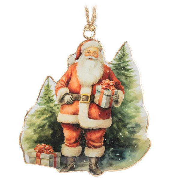 Santa With Gifts & Trees Ornament