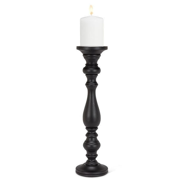 Black Turned Pillar Holder | Extra Large