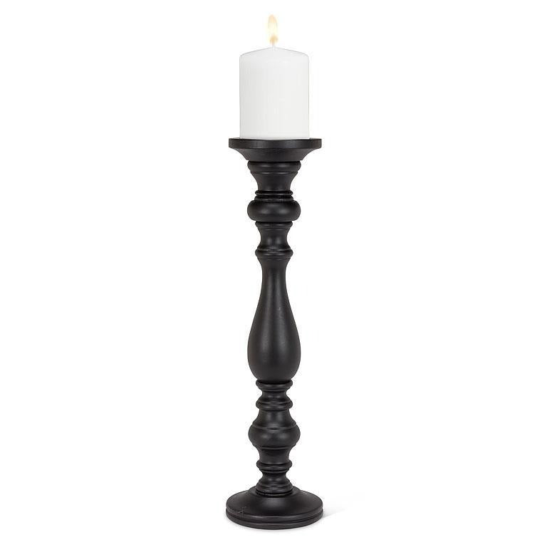 Black Turned Pillar Holder | Extra Large