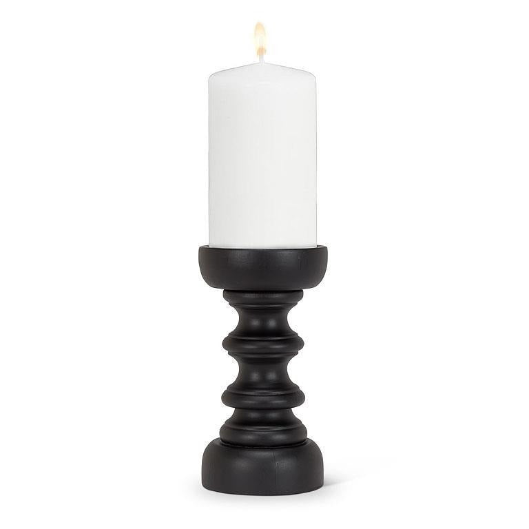 Black Turned Pillar Holder | Small