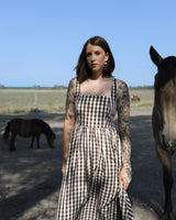 Laurel Midi Dress | Chocolate Checkered