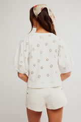 Jessie Eyelet Tee | Whisper White