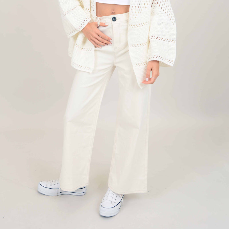 Philomena Twill Pants | Cream - FINAL SALE