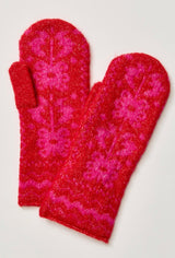 Folk Mitten | Pink & Red