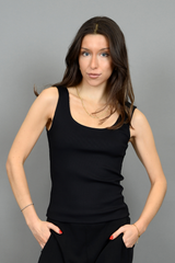 Tanith Rib Tank | Black