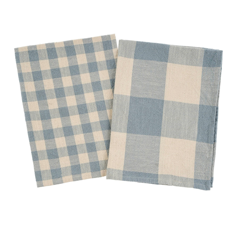 Gingham Check Tea Towels Set of 2 | Sky Blue