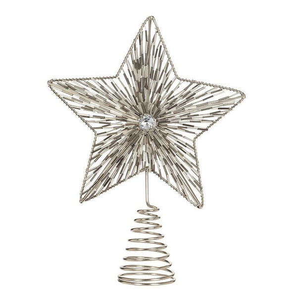 Beaded Star Tree Topper | Silver