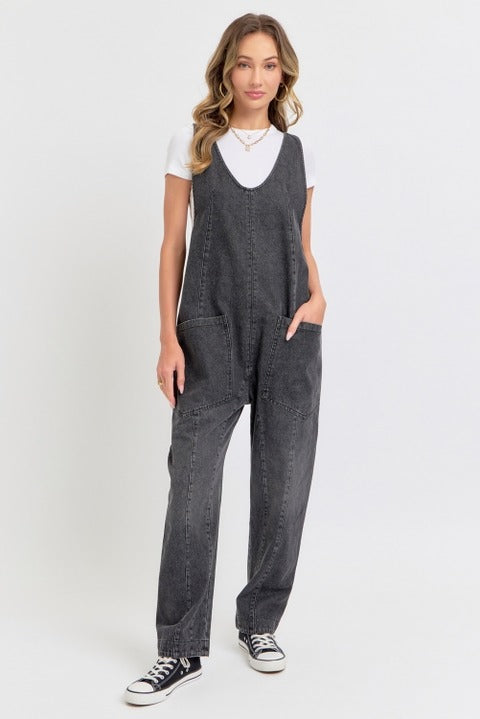 One-And-Done Jumpsuit | Washed Black