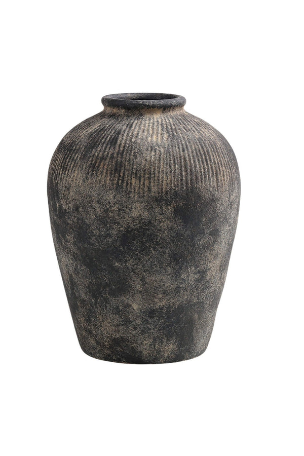 Black Terracotta Vase | Medium