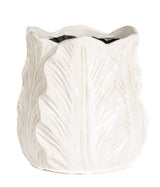 Cream Cabbage Leaf Pot | Large