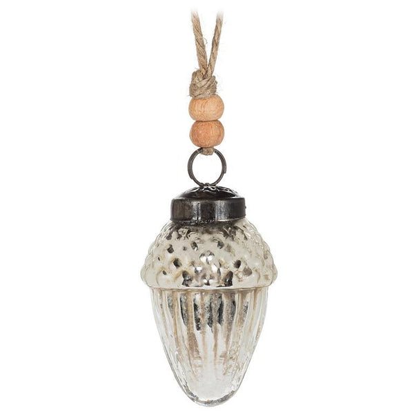 Silver Acorn Ornament