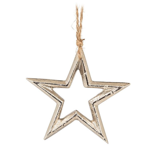 Outline Silver Star Ornament