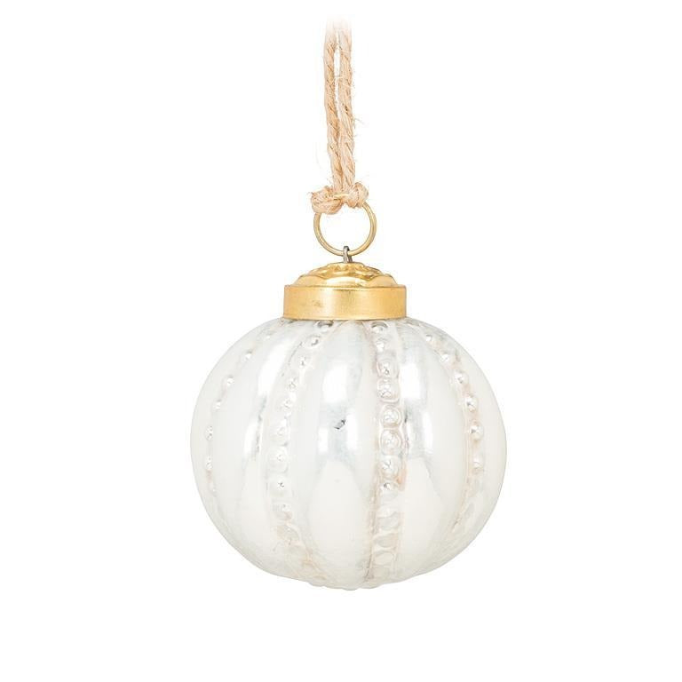 Mercury Glass Ornament | White Ball