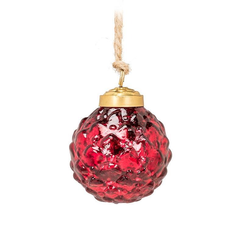 Mercury Glass Ornament | Red Ball