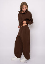 Beata Fleece Barrel Pant | Mohagany