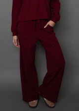 Philo Cozy Waffle Pant | Deep Burgundy