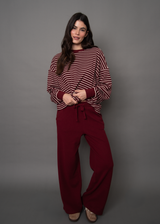 Philo Cozy Waffle Pant | Deep Burgundy