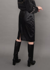Sadera Faux Leather Skirt | Black