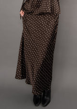 Alicent Satin Polka Dot Skirt | Chocolate Torte