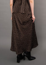 Alicent Satin Polka Dot Skirt | Chocolate Torte