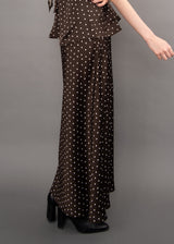 Alicent Satin Polka Dot Skirt | Chocolate Torte