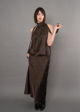 Alicent Satin Polka Dot Skirt | Chocolate Torte