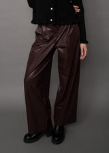 Philona Faux Leather Pant | Brunette