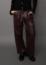 Philona Faux Leather Pant | Brunette
