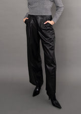 Philona Faux Leather Pant | Black